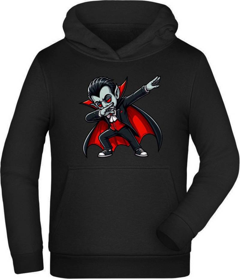 MyDesign24 Hoodie Kinder Kapuzensweater - Dab tanzender Dracula Kapuzenpulli mit Aufdruck - Kinder Halloween Hoodie i609 von MyDesign24