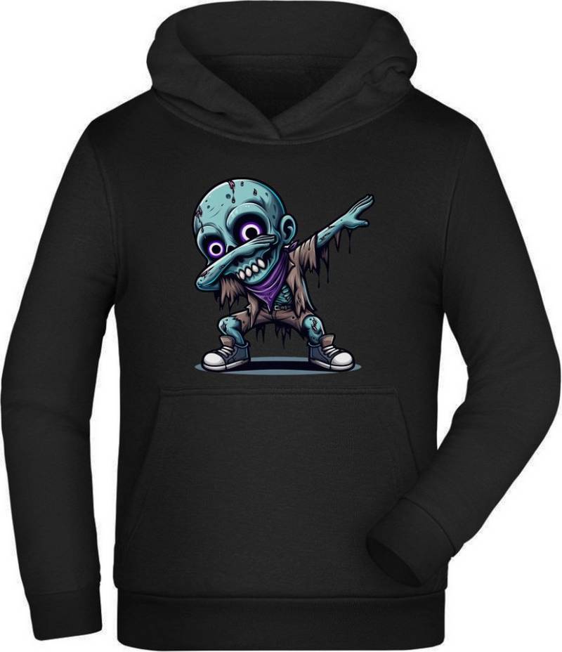MyDesign24 Hoodie Kinder Kapuzensweater - Dab tanzender Zombie Kapuzenpulli mit Aufdruck - Dabbing Kinder Halloween Hoodie i622 von MyDesign24