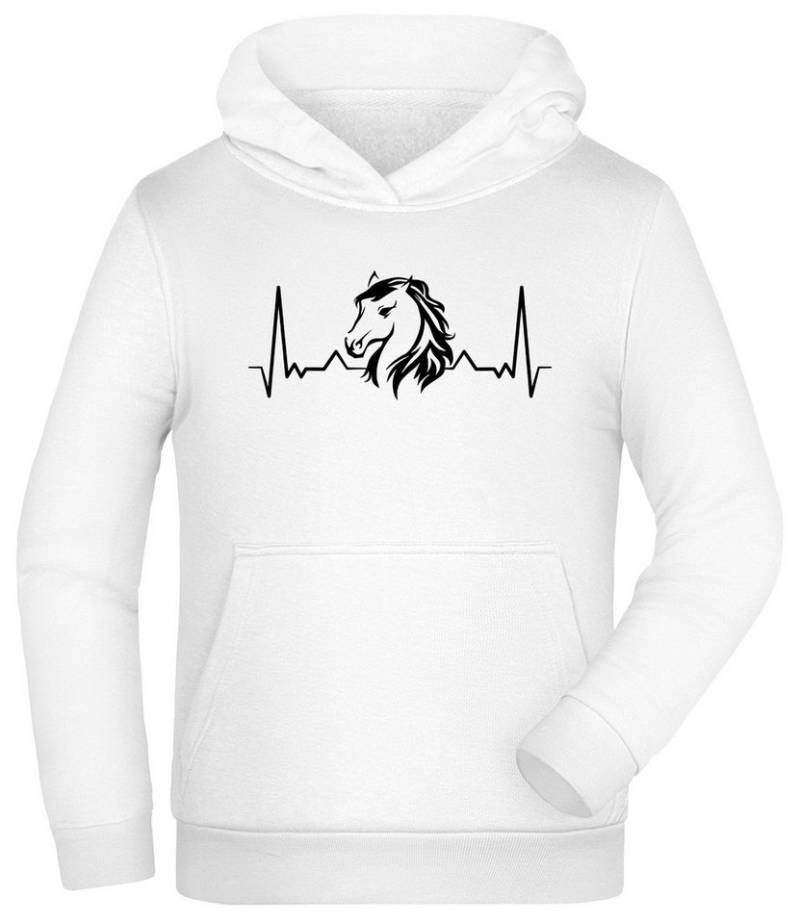 MyDesign24 Hoodie Kinder Kapuzensweater - Herzschlaglinie mit Pferdekopf Kapuzenpulli mit Aufdruck i557 von MyDesign24
