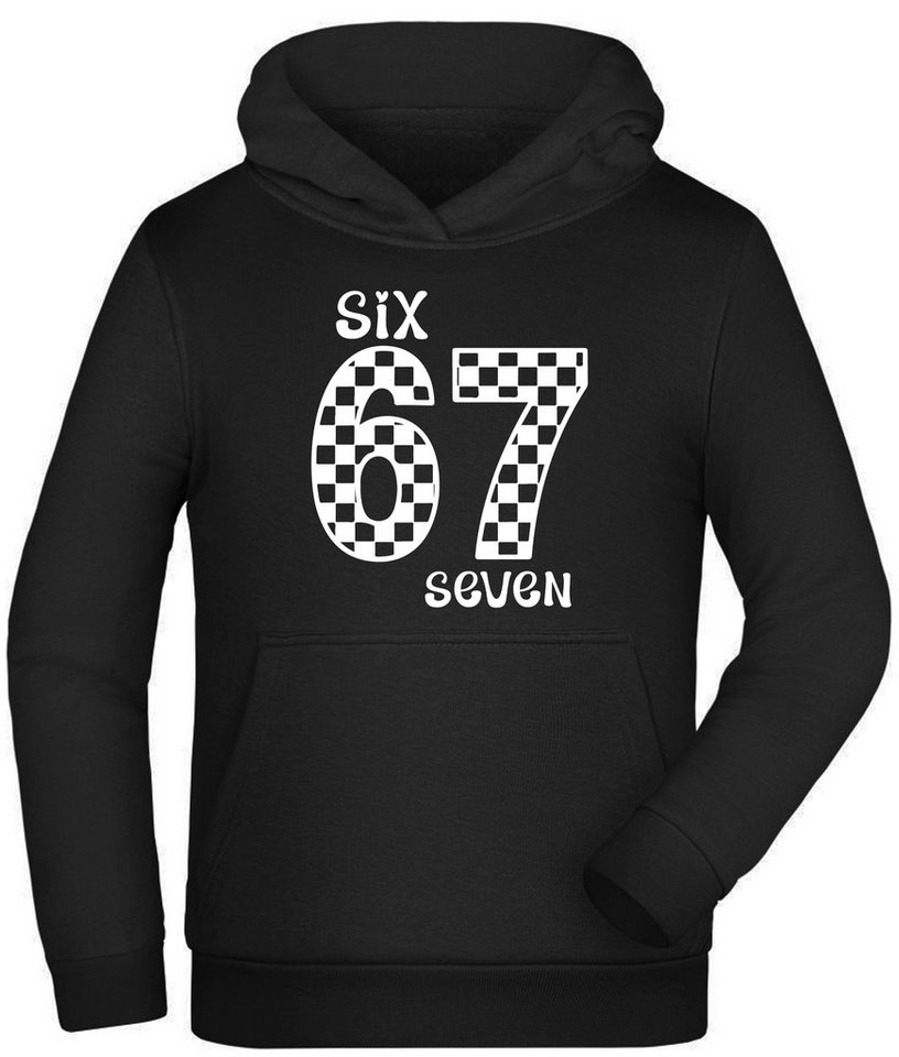 MyDesign24 Hoodie Kinder Kapuzensweatshirt 67 Hoodie Kapuzenpullover mit six seven Aufdruck i770 von MyDesign24