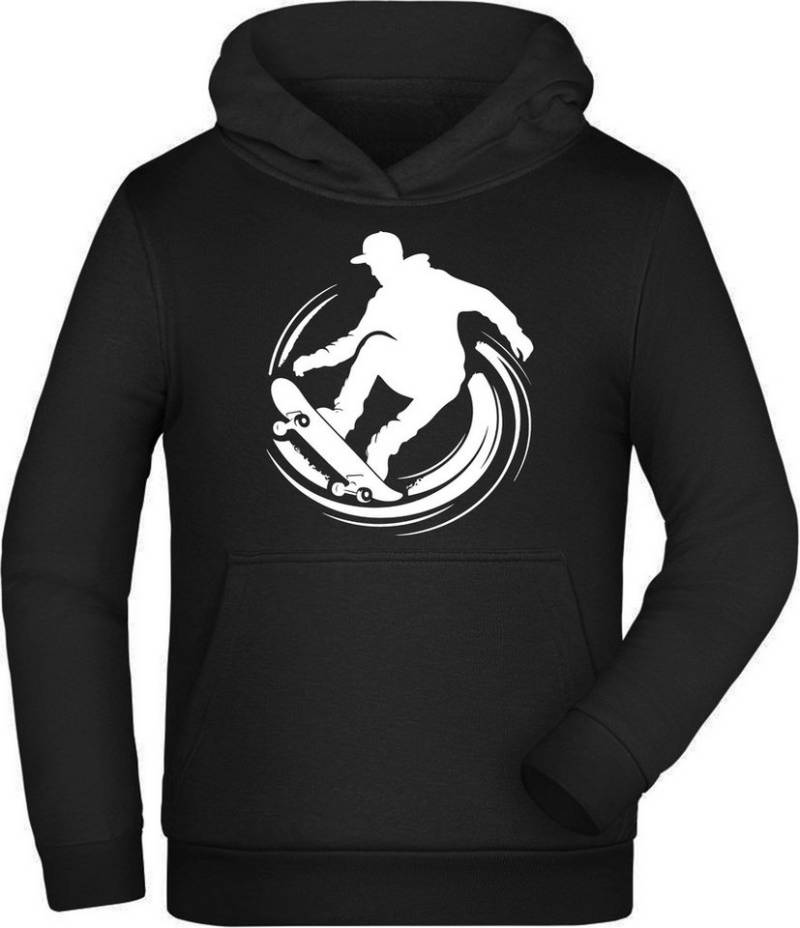 MyDesign24 Hoodie Kinder Skater Kapuzen Pulli Springender Skateboarder Kapuzensweater i720 von MyDesign24