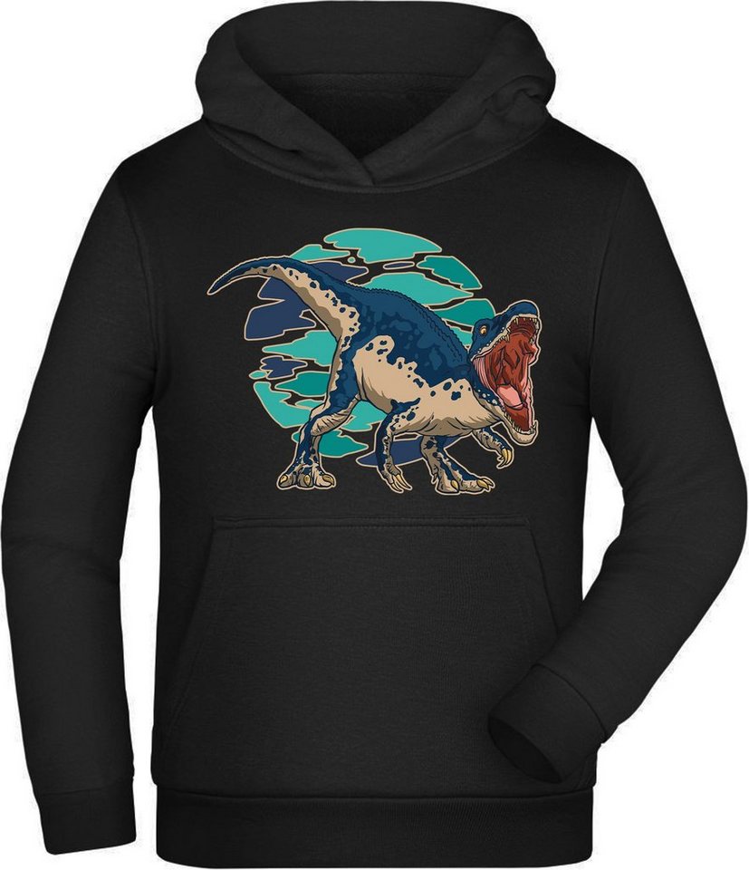 MyDesign24 Hoodie Kinder Sweatshirt mit Kapuze - Brüllender Raptor Kapuzensweater mit Aufdruck i46 von MyDesign24
