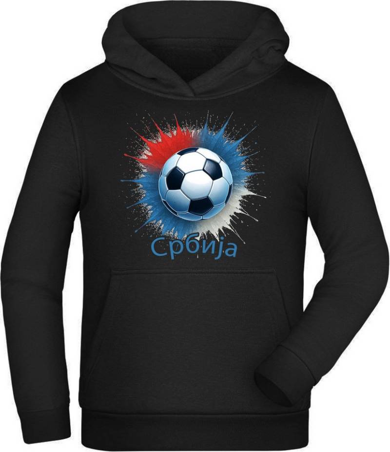 MyDesign24 Hoodie Kinder WM Hoodie Nationalmannschaft Fussball Kapuzensweater – Serbien Fan Hoodie i686 von MyDesign24