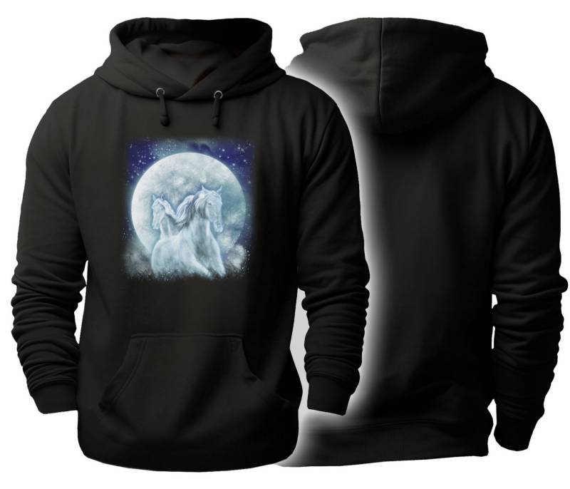 MyDesign24 Hoodie Pferde Kapuzen Pulli Herren und Damen Kapuzensweater mit Pferde Print i136 von MyDesign24