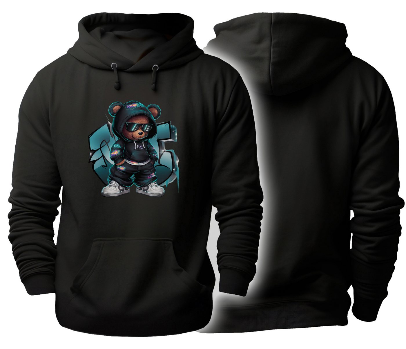 MyDesign24 Hoodie Urbaner Streetart Kapuzen Pullover - HipHop Bär Kapuzensweater - moderner Hoodie i631 MyDesign24 Hoodie Urbaner Streetart Kapuzen Pullover - HipHop Bär Kapuzensweater - moderner Hoodie i631 von MyDesign24