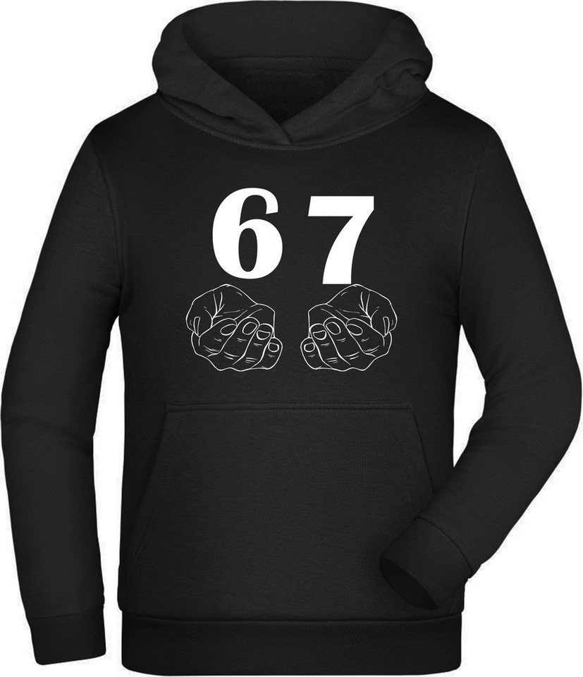 MyDesign24 Kapuzenpullover Kinder Hoodie Kapuzensweater mit six seven Aufdruck i764 von MyDesign24