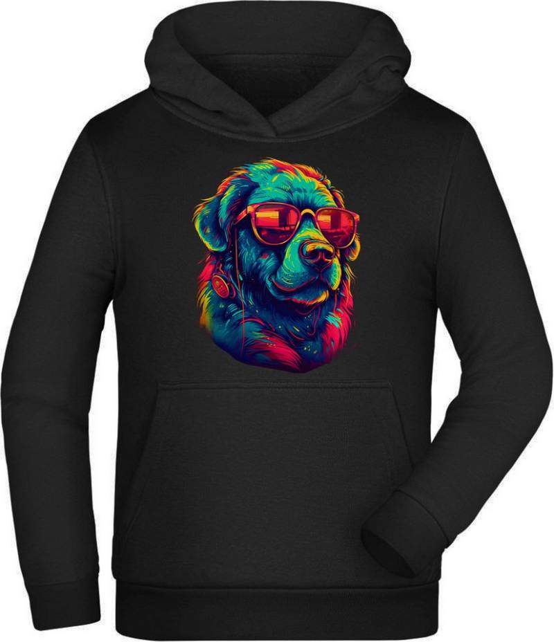 MyDesign24 Kapuzensweatshirt Kinder Hoodie - Kapuzenpulli cooler Retro Hund Kapuzensweater cooler Hunde Hoodie i650 von MyDesign24