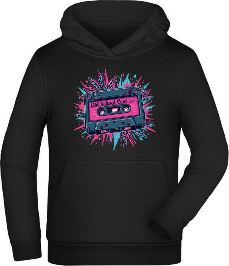 MyDesign24 Kapuzensweatshirt Kinder Hoodie - Kapuzenpulli mit Retro Kassetten Print von MyDesign24