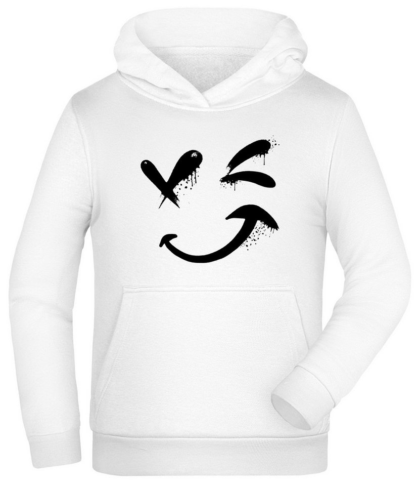 MyDesign24 Kapuzensweatshirt Kinder Hoodie - Kapuzenpulli mit coolem Smile Kapuzensweater cooler Smile Hoodie i328 von MyDesign24