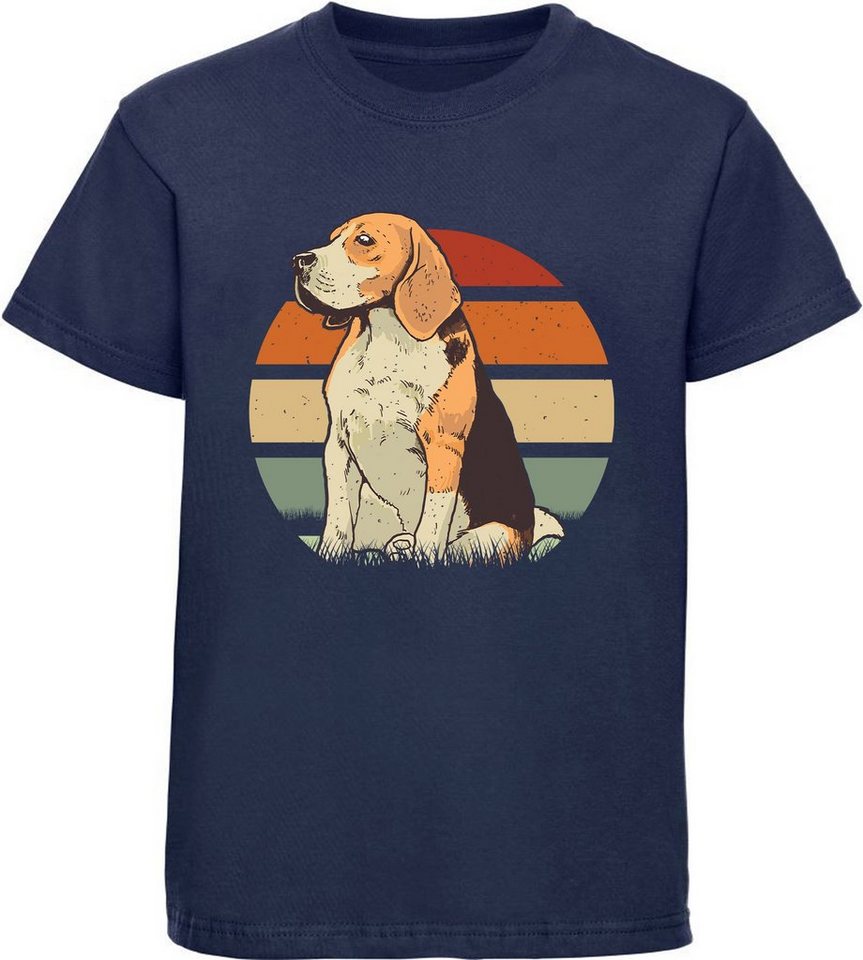 MyDesign24 Print-Shirt bedrucktes Kinder Hunde T-Shirt - Beagle Retro Baumwollshirt mit Aufdruck, i217 von MyDesign24