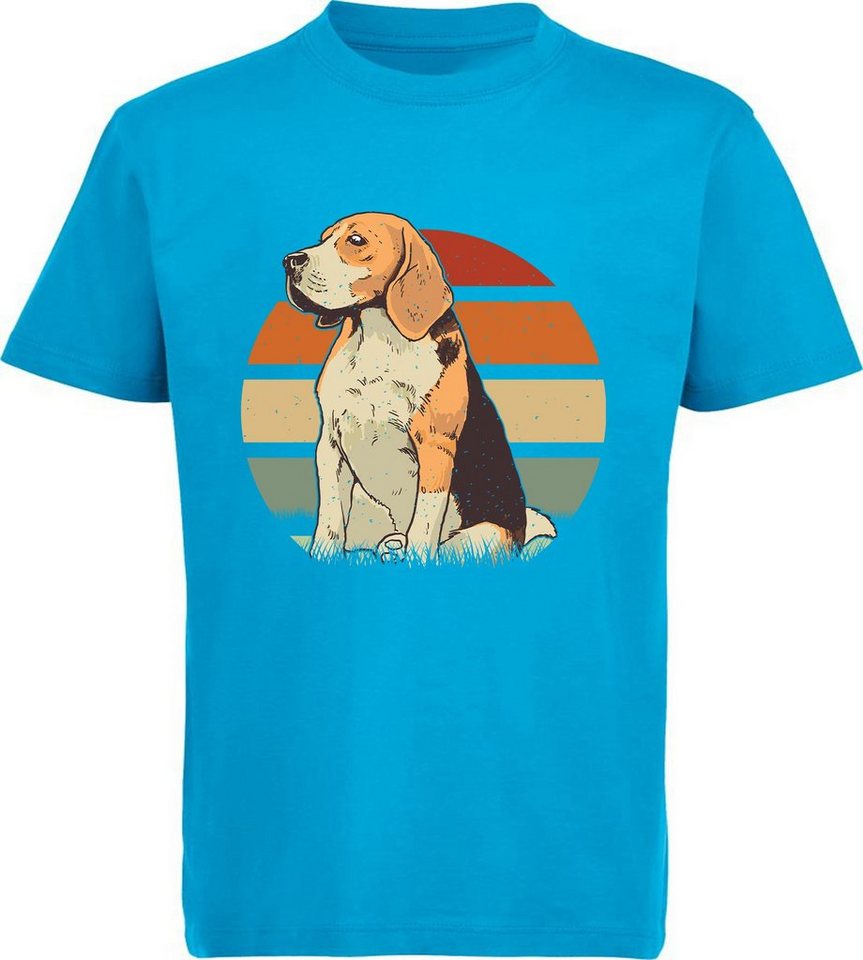 MyDesign24 Print-Shirt bedrucktes Kinder Hunde T-Shirt - Beagle Retro Baumwollshirt mit Aufdruck, i217 von MyDesign24