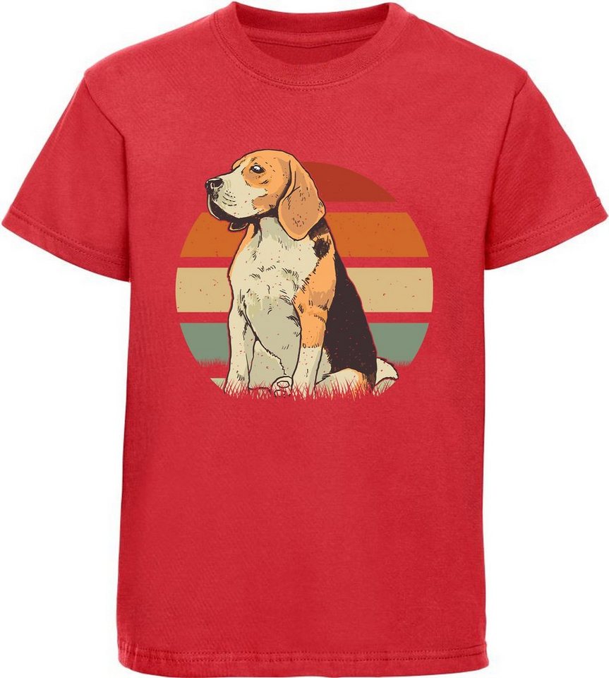 MyDesign24 Print-Shirt bedrucktes Kinder Hunde T-Shirt - Beagle Retro Baumwollshirt mit Aufdruck, i217 von MyDesign24