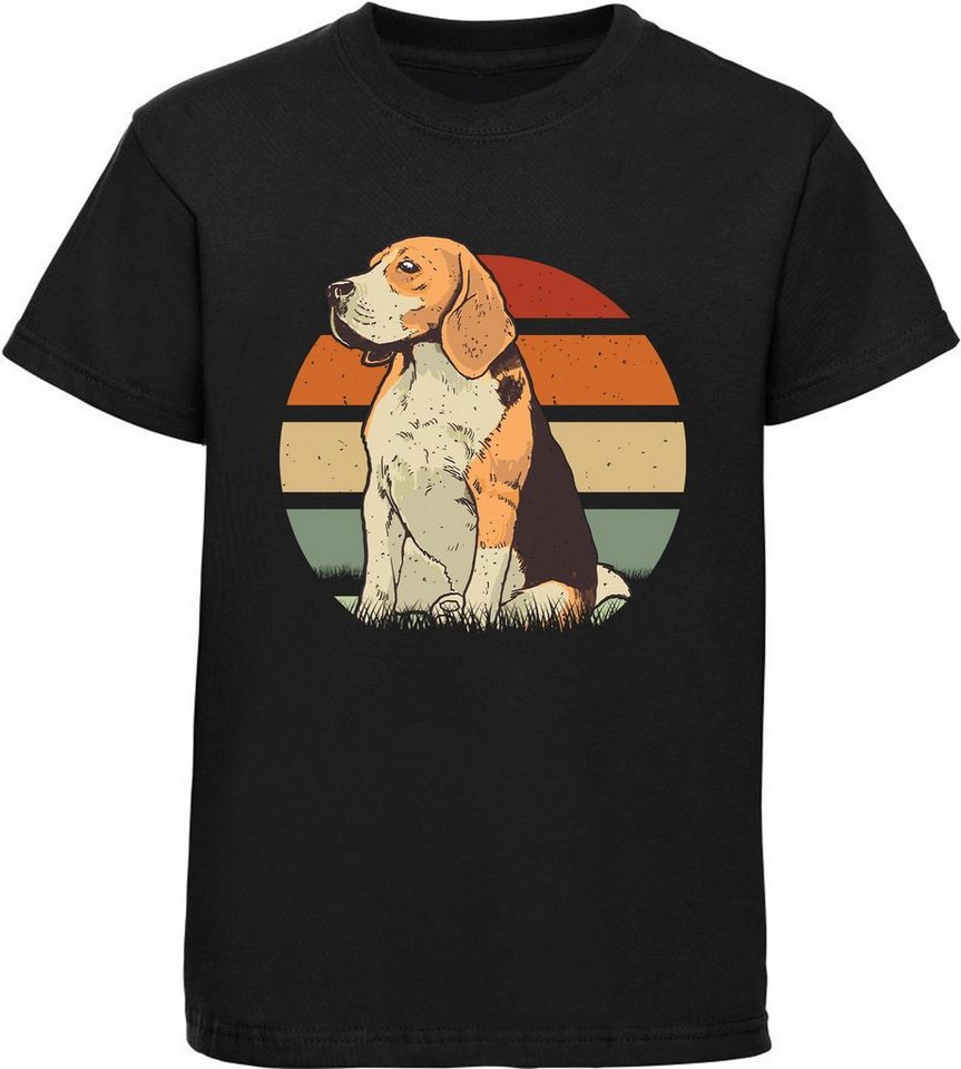 MyDesign24 Print-Shirt bedrucktes Kinder Hunde T-Shirt - Beagle Retro Baumwollshirt mit Aufdruck, i217 von MyDesign24