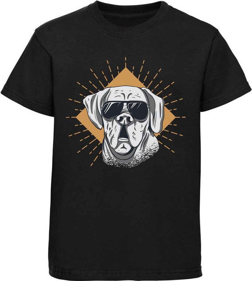 MyDesign24 Print-Shirt bedrucktes Kinder Hunde T-Shirt - Cooler Hund mit Sonnenbrille Baumwollshirt mit Aufdruck, i224 von MyDesign24