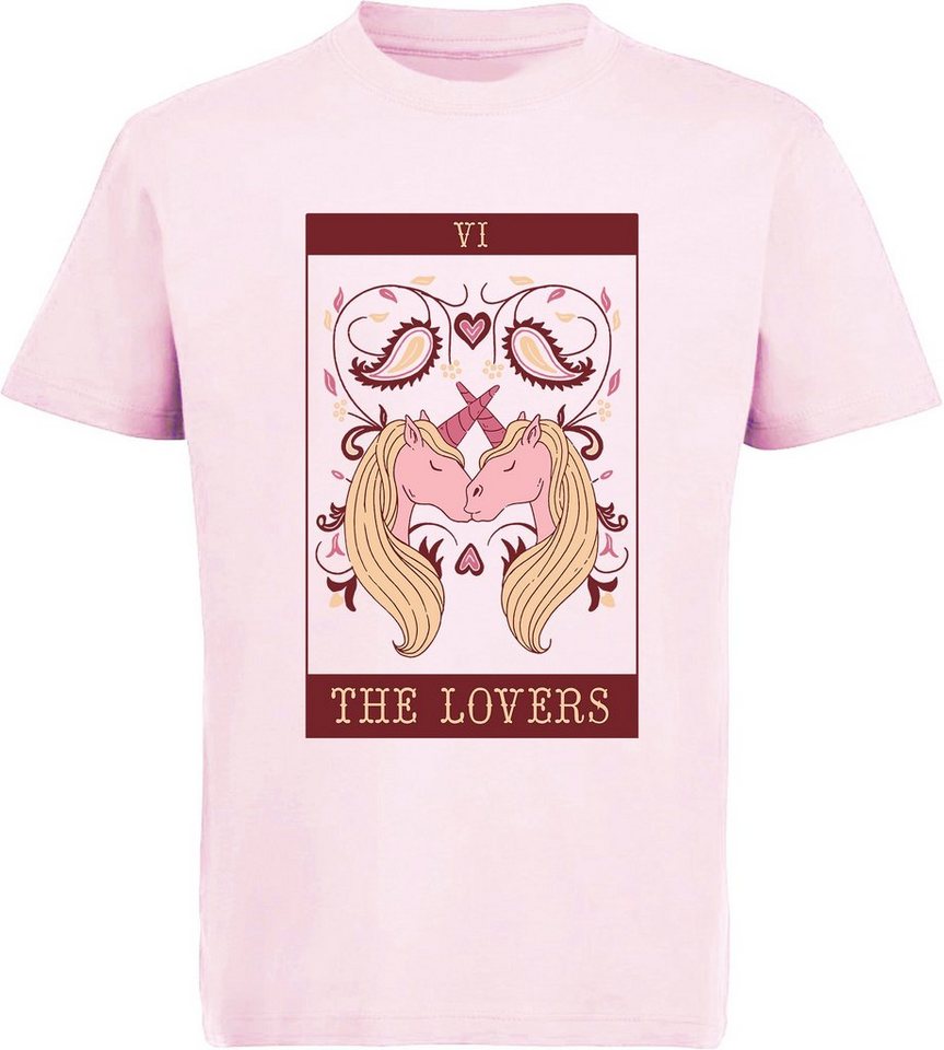 MyDesign24 Print-Shirt bedrucktes Kinder Mädchen T-Shirt - Küssende Einhörner Baumwollshirt mit Aufdruck, i187 von MyDesign24