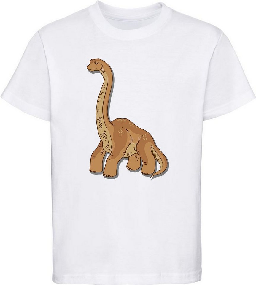 MyDesign24 Print-Shirt bedrucktes Kinder T-Shirt mit Argentionosaurus Baumwollshirt mit Dino, schwarz, weiß, rot, blau, i70 von MyDesign24