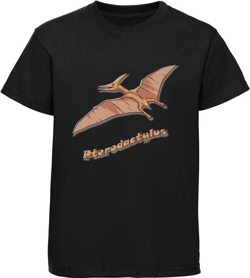 MyDesign24 Print-Shirt bedrucktes Kinder T-Shirt mit Flugsaurier Pterodactylus Baumwollshirt mit Dino Aufdruck, schwarz, weiß, rot, blau, i55 von MyDesign24