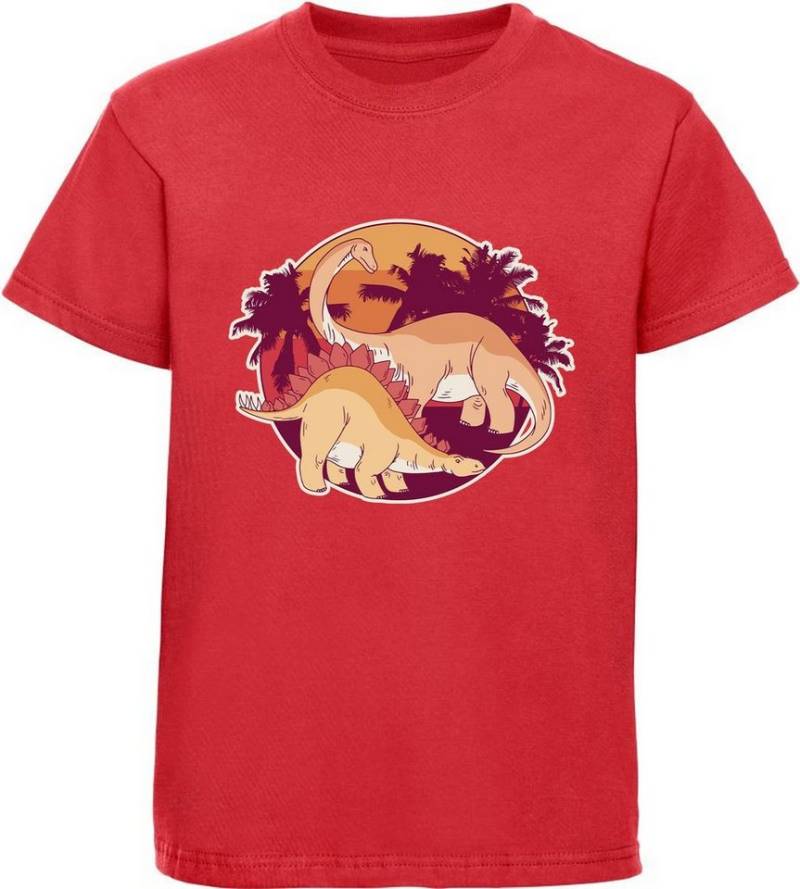 MyDesign24 Print-Shirt bedrucktes Kinder T-Shirt mit Brachiosaurus und Stegosaurus Baumwollshirt mit Aufdruck i33 von MyDesign24