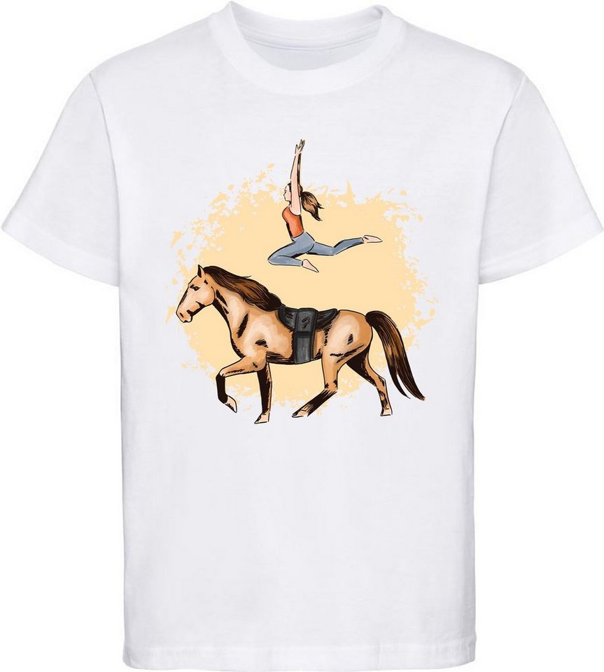 MyDesign24 Print-Shirt bedrucktes Mädchen Pferde T-Shirt mit Turnerin Baumwollshirt mit Aufdruck, i172 von MyDesign24