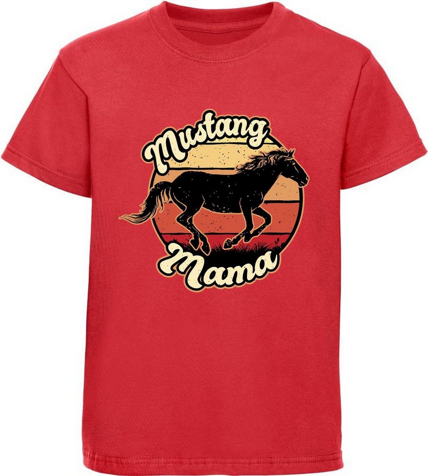 MyDesign24 Print-Shirt bedrucktes Pferde T-Shirt - Mustang Mama Baumwollshirt mit Aufdruck, i164 von MyDesign24