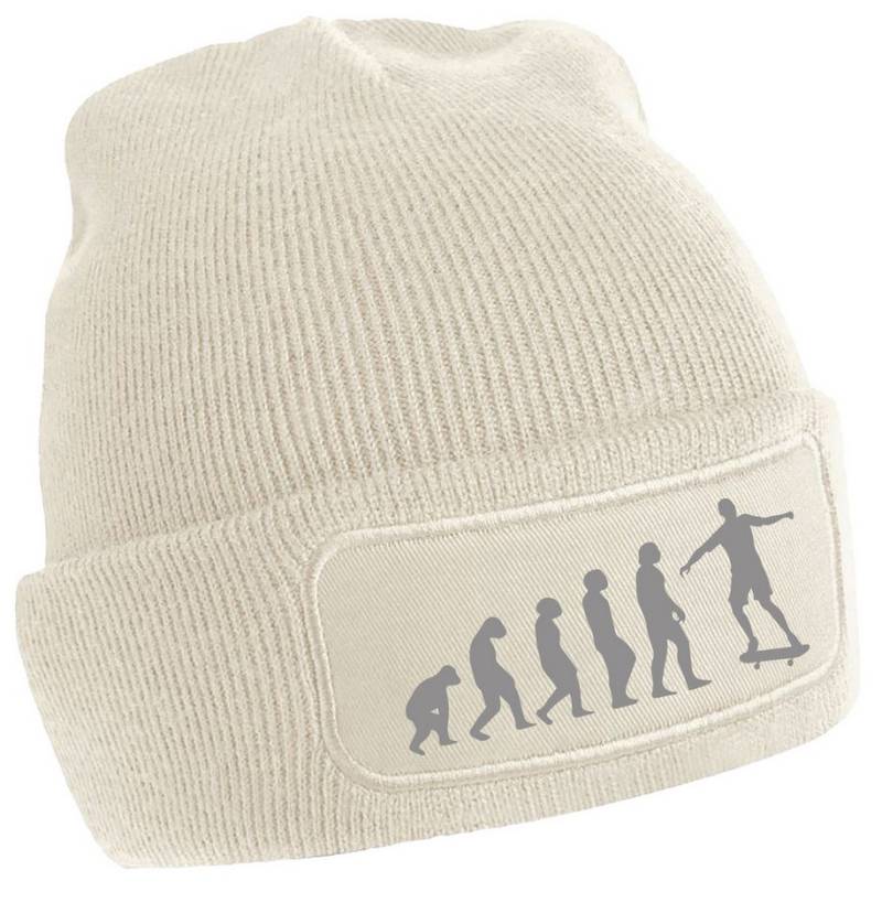 MyDesign24 Strickmütze - Beanie mit Evolution zum Skater Print Coole Skater Mütze i556 von MyDesign24