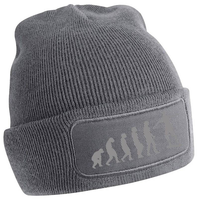 MyDesign24 Strickmütze - Beanie mit Evolution zum Skater Print Coole Skater Mütze i556 von MyDesign24