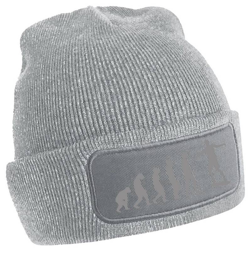 MyDesign24 Strickmütze - Beanie mit Evolution zum Skater Print Coole Skater Mütze i556 von MyDesign24