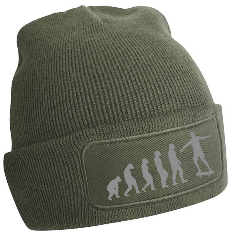 MyDesign24 Strickmütze - Beanie mit Evolution zum Skater Print Coole Skater Mütze i556 von MyDesign24