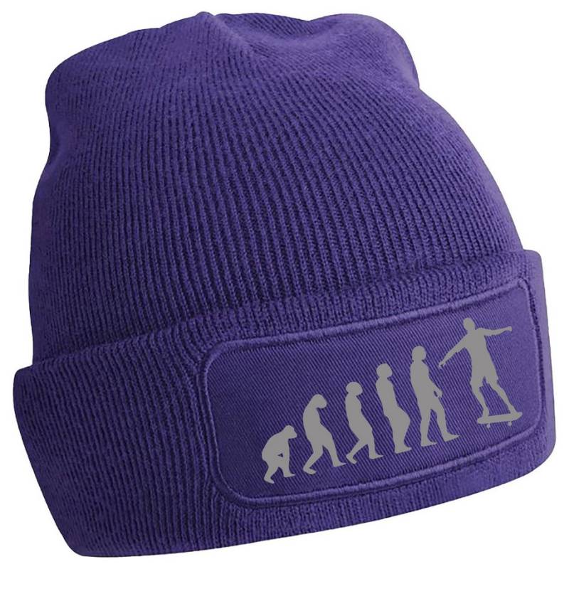 MyDesign24 Strickmütze - Beanie mit Evolution zum Skater Print Coole Skater Mütze i556 von MyDesign24