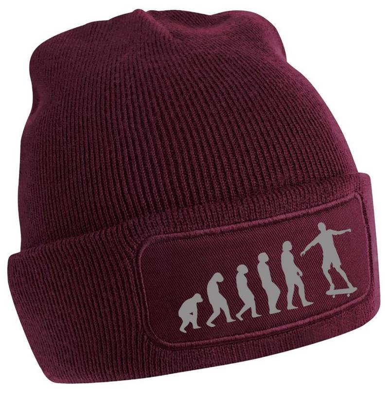 MyDesign24 Strickmütze - Beanie mit Evolution zum Skater Print Coole Skater Mütze i556 von MyDesign24
