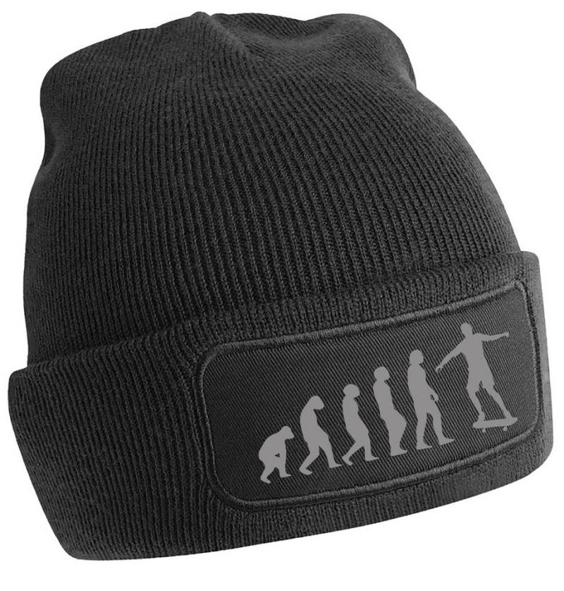 MyDesign24 Strickmütze - Beanie mit Evolution zum Skater Print Coole Skater Mütze i556 von MyDesign24