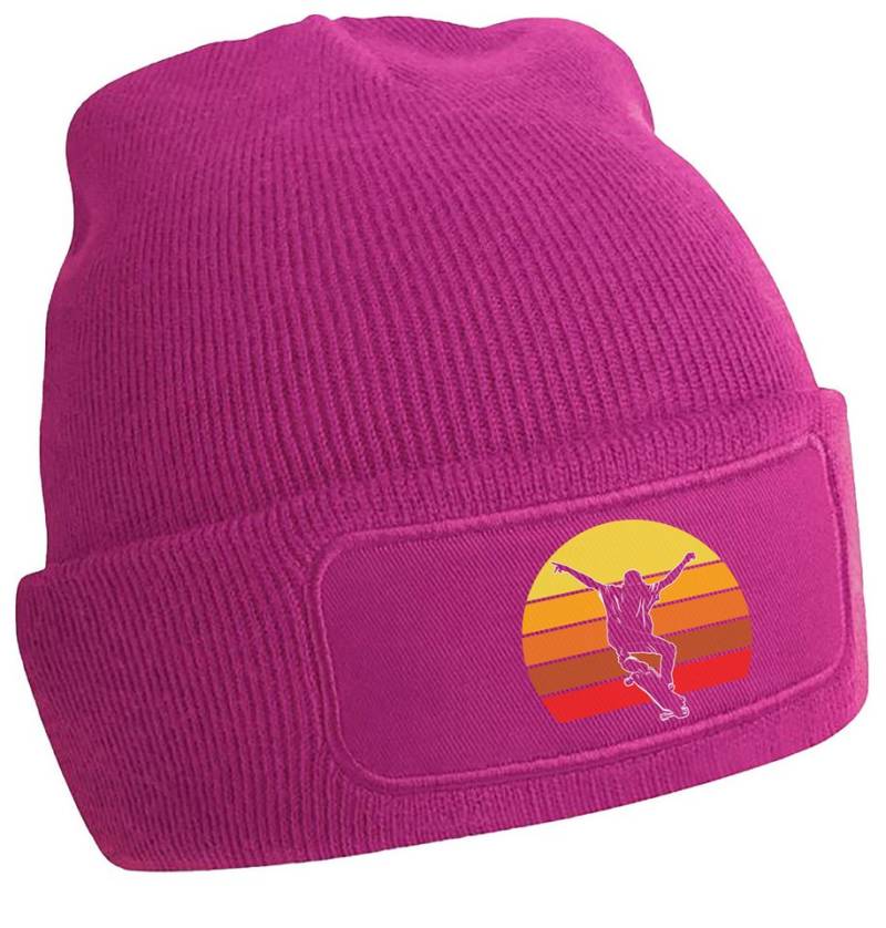 MyDesign24 Strickmütze - Beanie mit Skater Print Coole Skater Mütze i542 von MyDesign24