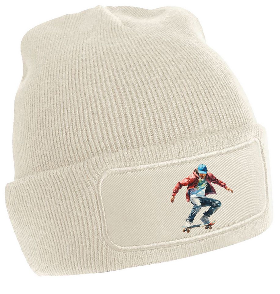 MyDesign24 Strickmütze - Beanie mit springendem Skateboarder Print Coole Skater Mütze i554 MyDesign24 Strickmütze - Beanie mit springendem Skateboarder Print Coole Skater Mütze i554 von MyDesign24