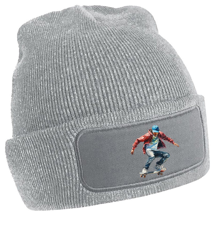 MyDesign24 Strickmütze - Beanie mit springendem Skateboarder Print Coole Skater Mütze i554 MyDesign24 Strickmütze - Beanie mit springendem Skateboarder Print Coole Skater Mütze i554 von MyDesign24