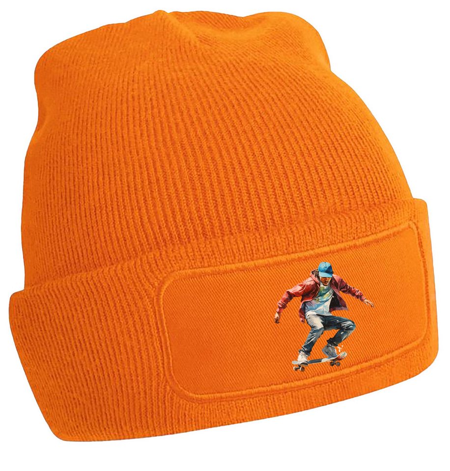 MyDesign24 Strickmütze - Beanie mit springendem Skateboarder Print Coole Skater Mütze i554 MyDesign24 Strickmütze - Beanie mit springendem Skateboarder Print Coole Skater Mütze i554 von MyDesign24
