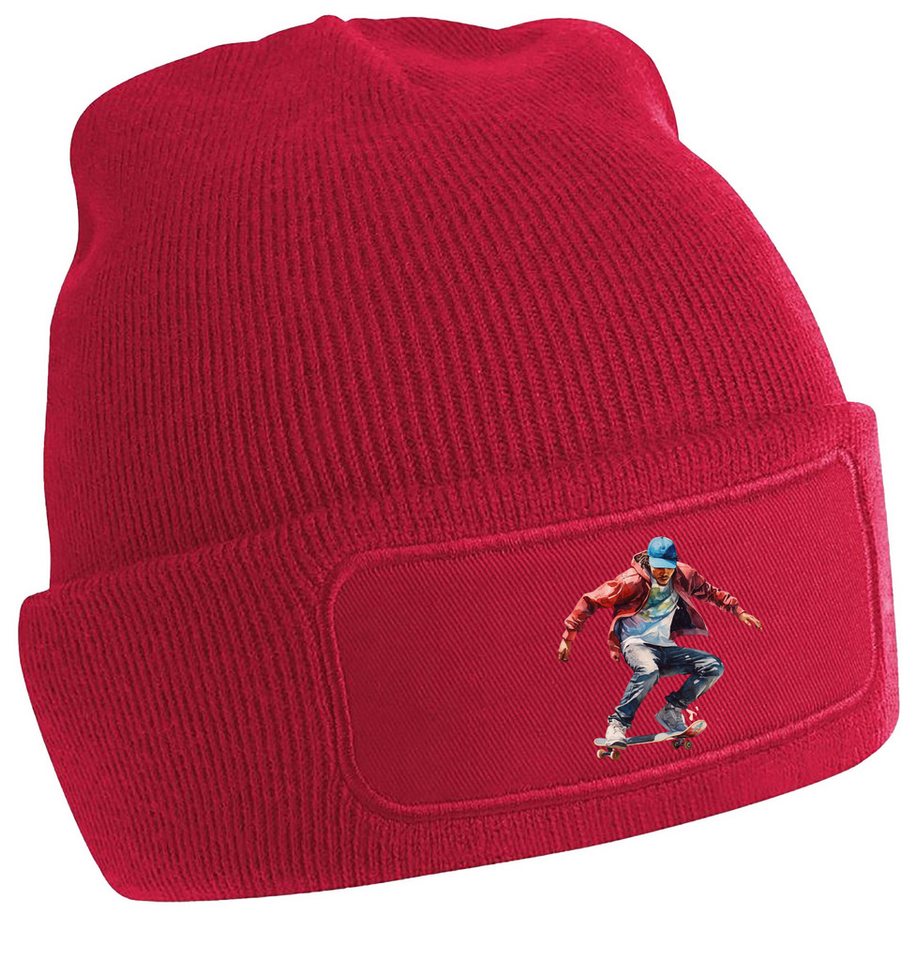 MyDesign24 Strickmütze - Beanie mit springendem Skateboarder Print Coole Skater Mütze i554 MyDesign24 Strickmütze - Beanie mit springendem Skateboarder Print Coole Skater Mütze i554 von MyDesign24