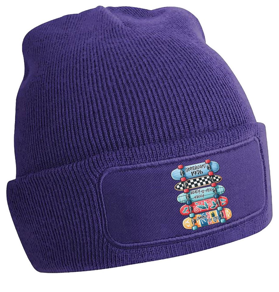 MyDesign24 Strickmütze für kalte Tage - Beanie mit Skateboard Print Coole Skater Mütze Wintermütze i535 MyDesign24 Strickmütze für kalte Tage - Beanie mit Skateboard Print Coole Skater Mütze Wintermütze i535 von MyDesign24