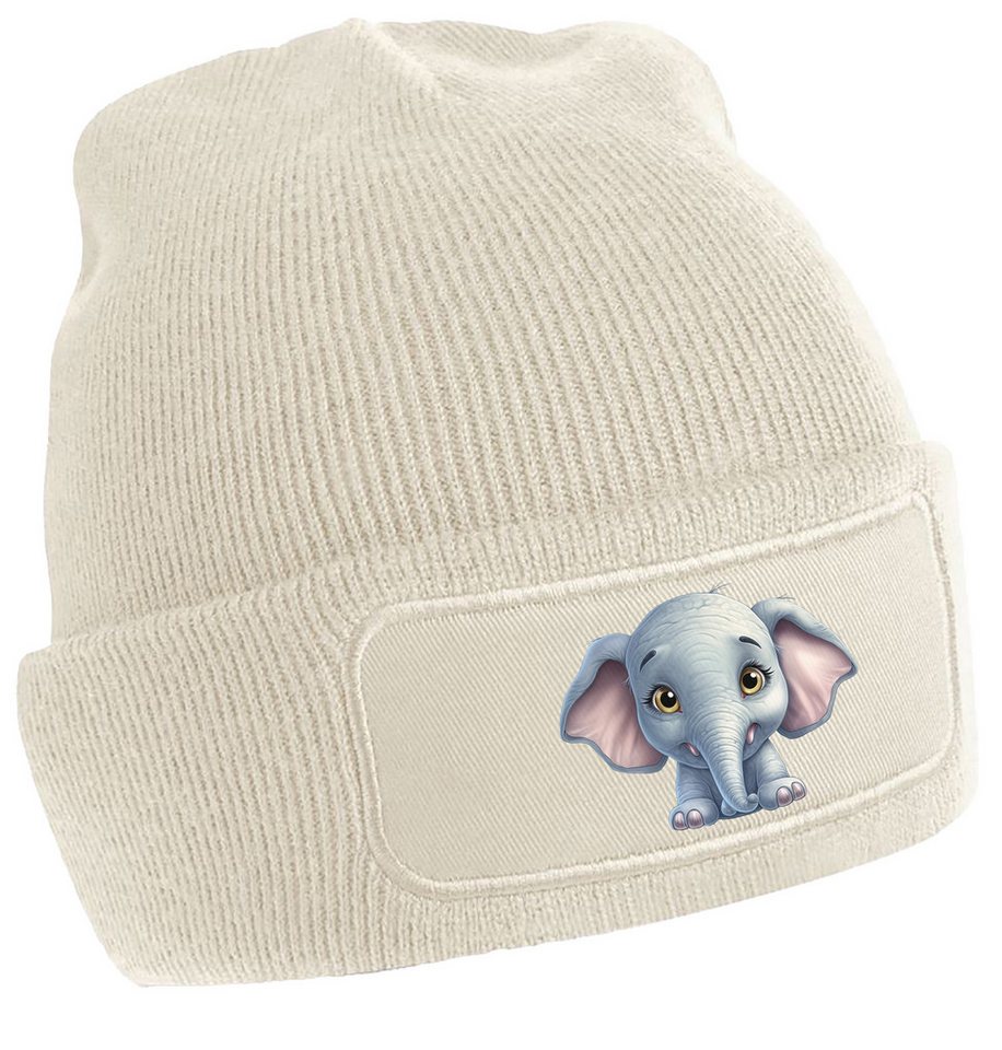 MyDesign24 Strickmütze für kalte Tage - Beanie mit Umschlag und Elefant Print Coole Wildtier Mütze Wintermütze i272 MyDesign24 Strickmütze für kalte Tage - Beanie mit Umschlag und Elefant Print Coole Wildtier Mütze Wintermütze i272 von MyDesign24