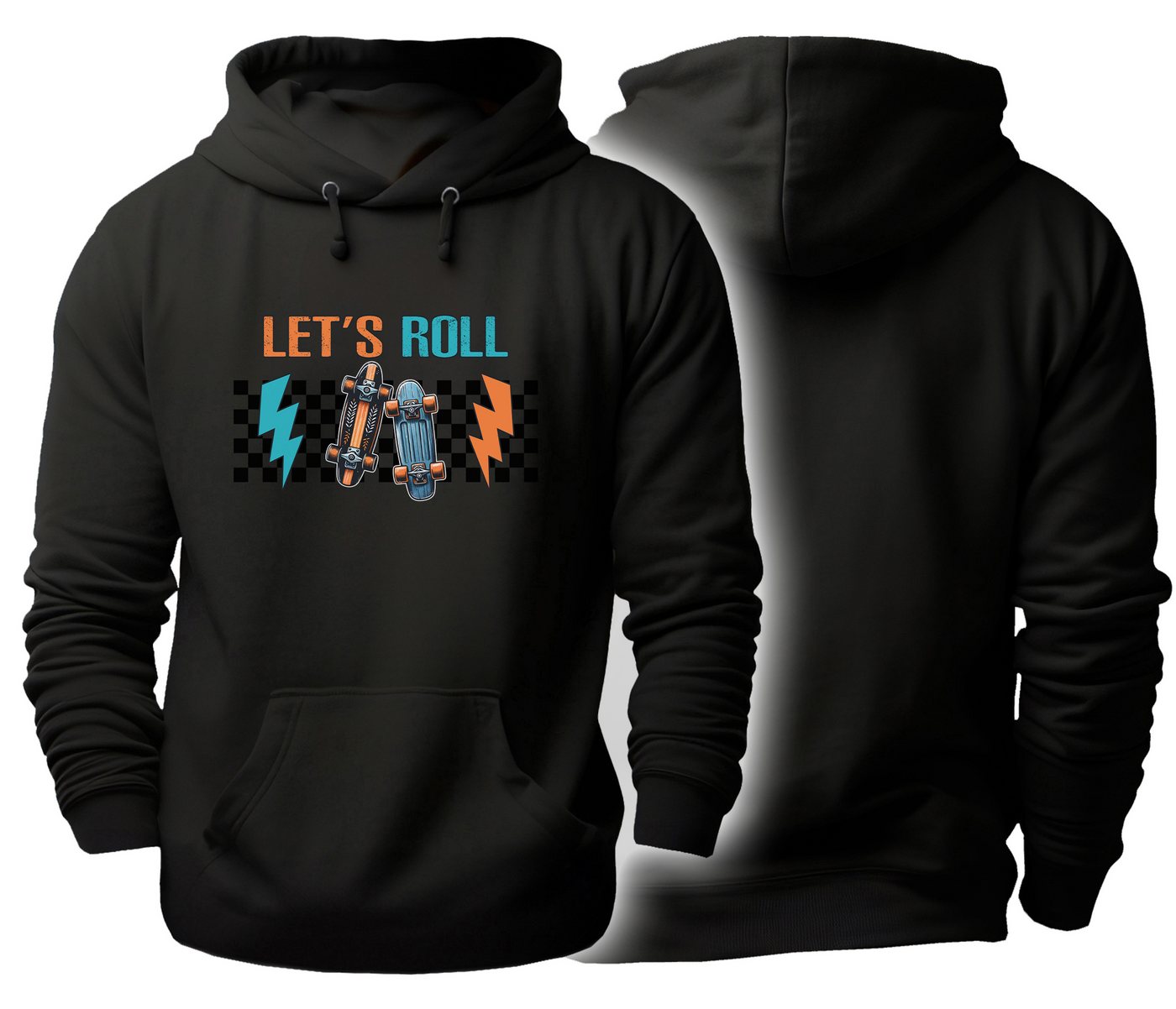 MyDesign24 Sweater Herren und Damen Hoodie - LET’S ROLL Skater Hoodie i531 von MyDesign24