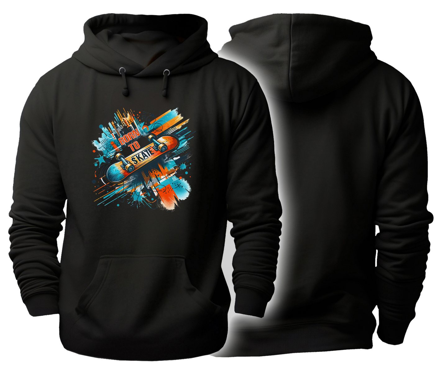 MyDesign24 Sweatshirt Herren und Damen Hoodie - Born to Skate Skater Pullover i534 von MyDesign24