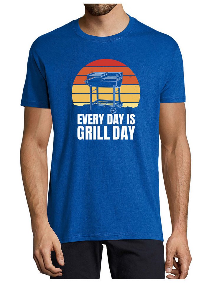 MyDesign24 T-Shirt Herren BBQ Print Shirt - Retro Grill T-Shirt Every Day is a Grill Day Baumwollshirt mit Aufdruck Regular Fit, i300 von MyDesign24