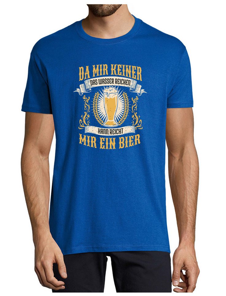 MyDesign24 T-Shirt Herren Fun Print Shirt - Oktoberfest Trinkshirt reicht mir ein Bier Baumwollshirt mit Aufdruck Regular Fit, i308 von MyDesign24