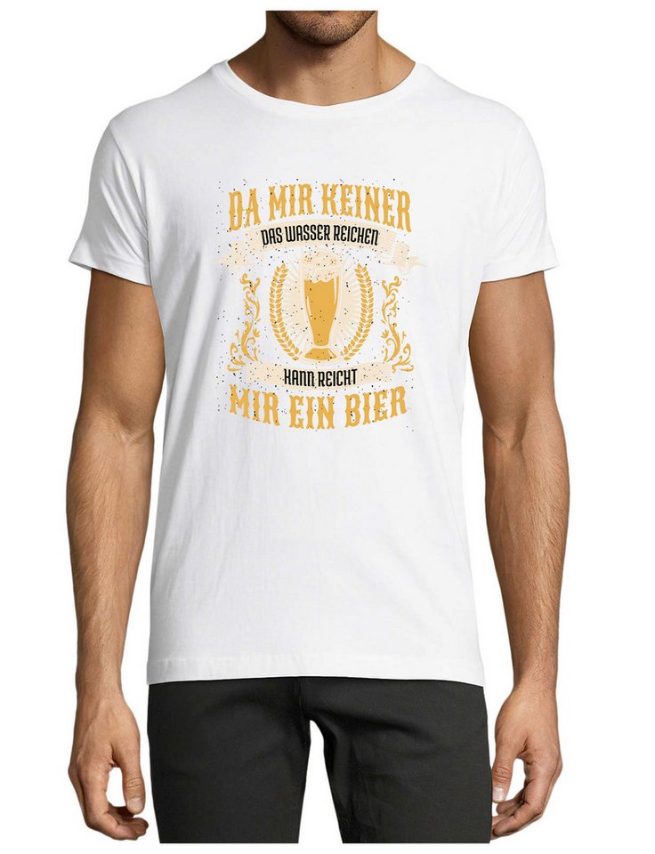 MyDesign24 T-Shirt Herren Fun Print Shirt - Oktoberfest Trinkshirt reicht mir ein Bier Baumwollshirt mit Aufdruck Regular Fit, i308 von MyDesign24