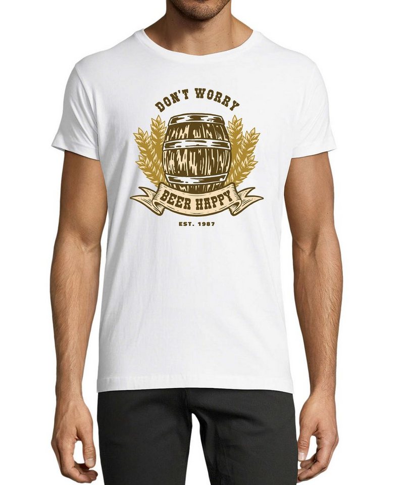 MyDesign24 T-Shirt Herren Oktoberfest Shirt - Bierfass print mit Spruch Baumwollshirt mit Aufdruck Regular Fit, i301 von MyDesign24