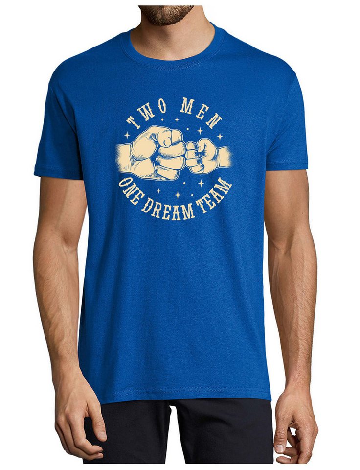 MyDesign24 T-Shirt Herren Print Shirt - Vater mit Sohn Dream Team Baumwollshirt mit Aufdruck Regular Fit, i306 von MyDesign24