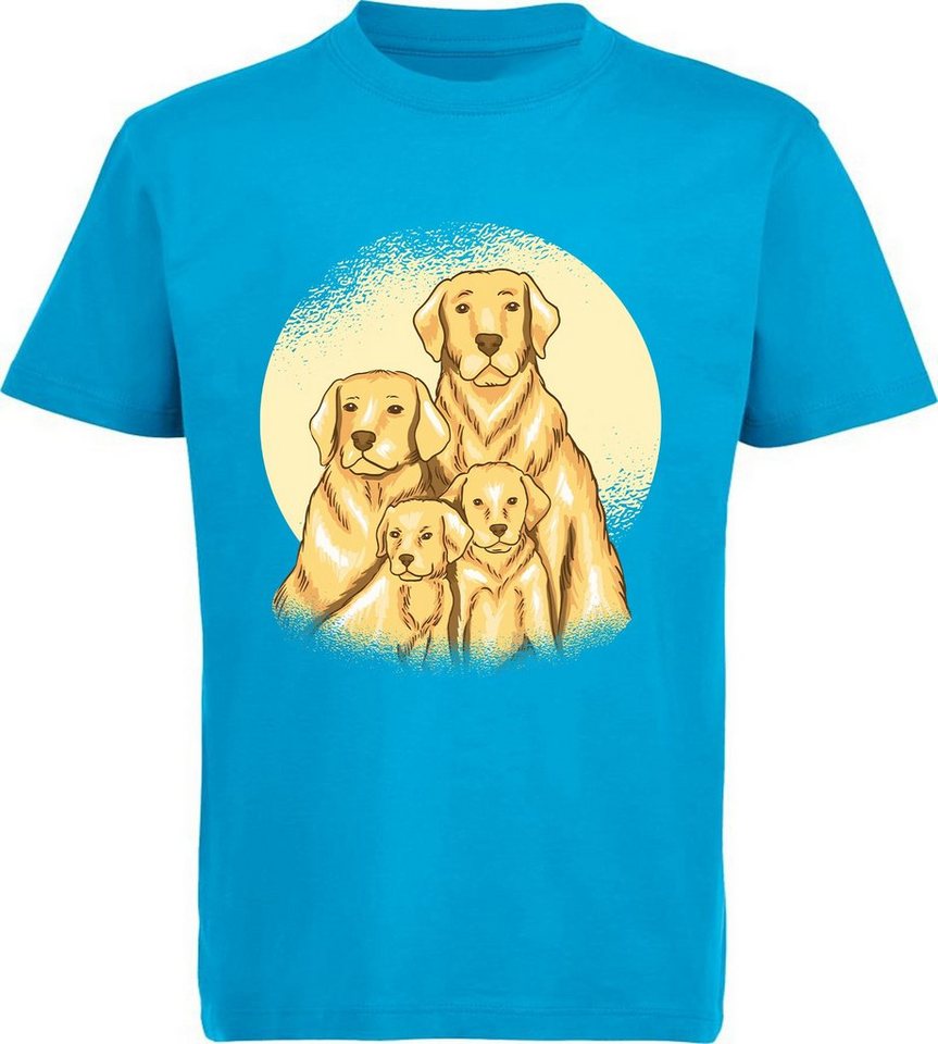 MyDesign24 T-Shirt Kinder Hunde Print Shirt bedruckt - Labrador Familie Baumwollshirt mit Aufdruck, i244 von MyDesign24