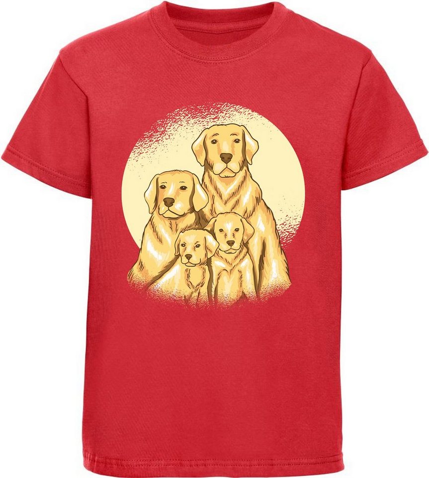 MyDesign24 T-Shirt Kinder Hunde Print Shirt bedruckt - Labrador Familie Baumwollshirt mit Aufdruck, i244 von MyDesign24