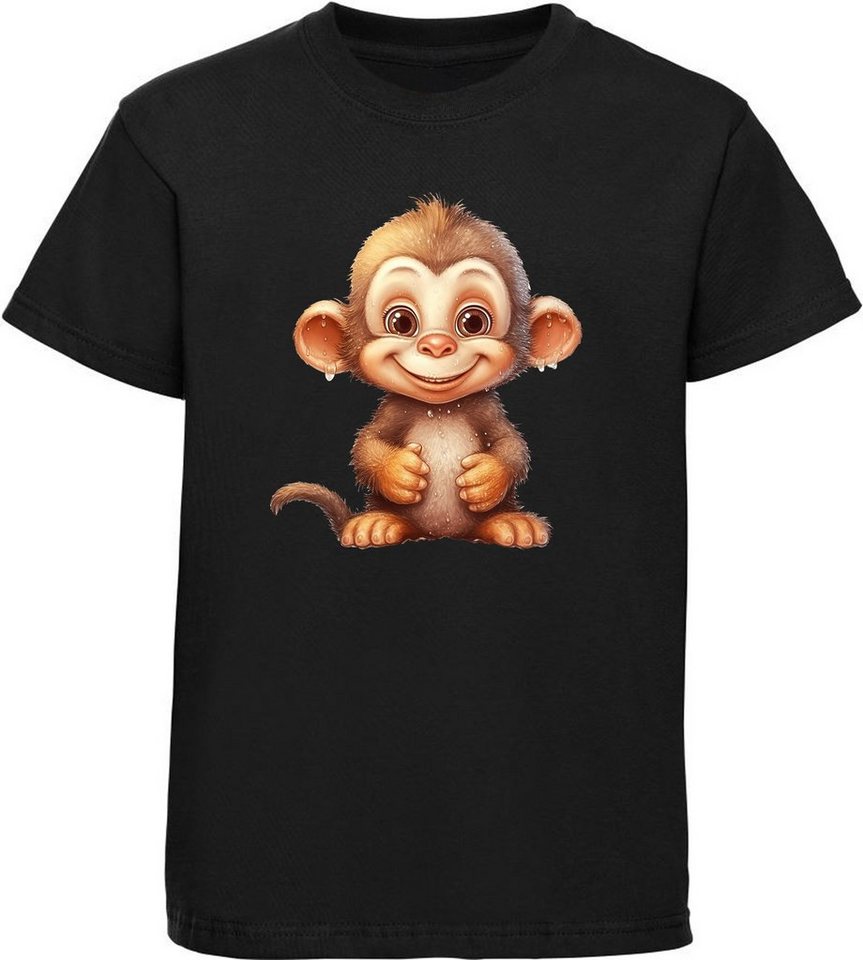 MyDesign24 T-Shirt Kinder Wildtier Print Shirt bedruckt - Baby Affe Schimpanse Baumwollshirt mit Aufdruck, i263 von MyDesign24