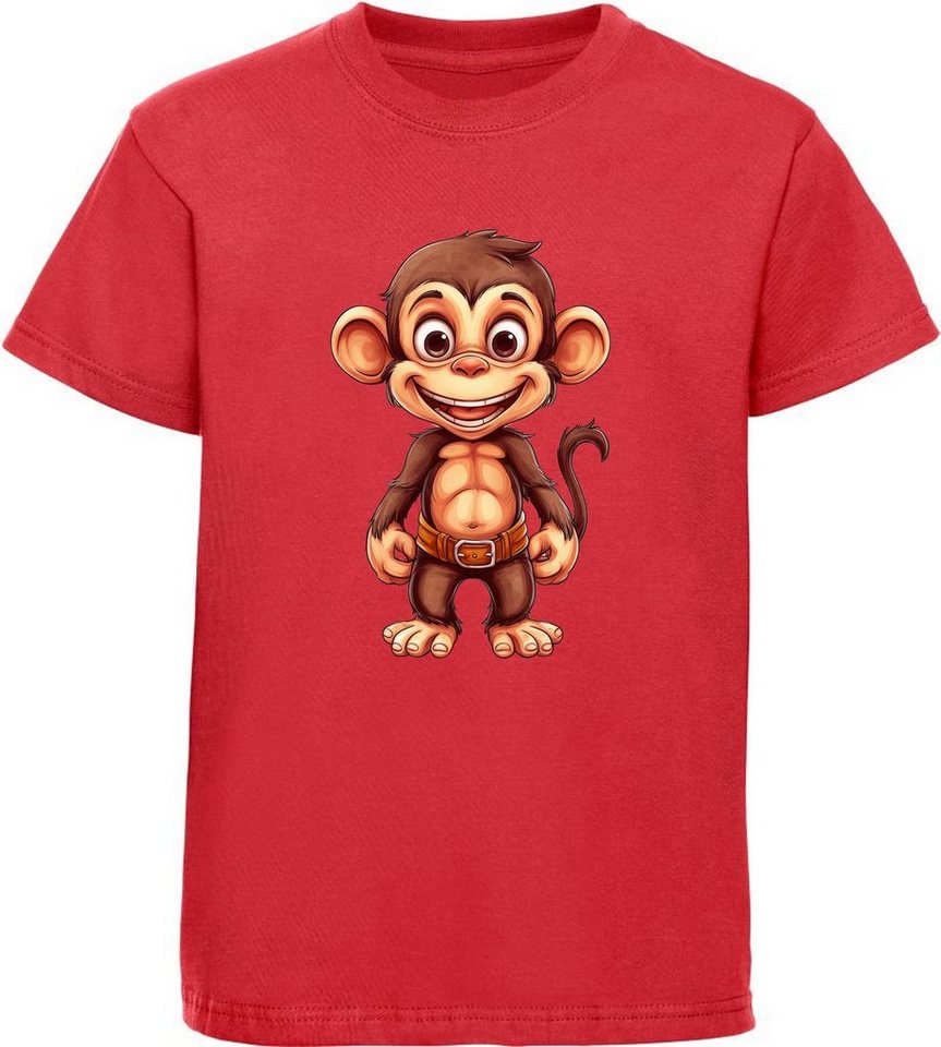 MyDesign24 T-Shirt Kinder Wildtier Print Shirt bedruckt - Baby Affe Schimpanse Baumwollshirt mit Aufdruck, i276 von MyDesign24