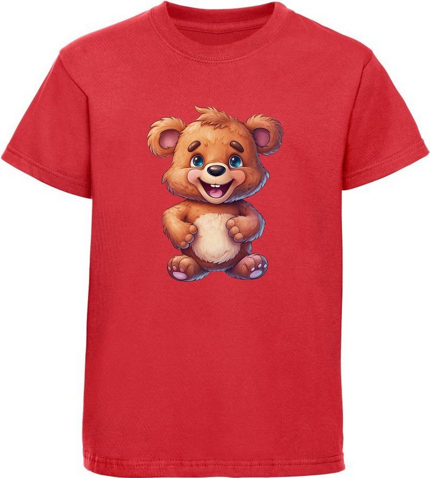 MyDesign24 T-Shirt Kinder Wildtier Print Shirt bedruckt - Baby Bär Baumwollshirt mit Aufdruck, i270 von MyDesign24